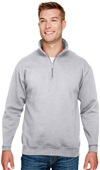 Bayside Unisex 9.5 oz., 80/20 Quarter-Zip Pullover DARK ASH Pocket