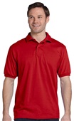 Hanes Mens 50/50 EcoSmart Jersey Knit Polo 054 DEEP RED Pocket