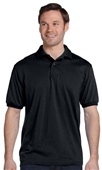 Hanes Mens 50/50 EcoSmart Jersey Knit Polo 054 BLACK Pocket