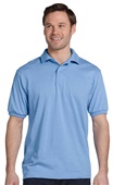 Hanes Mens 50/50 EcoSmart Jersey Knit Polo 054 LIGHT BLUE Pocket