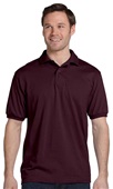 Hanes Mens 50/50 EcoSmart Jersey Knit Polo 054 MAROON Pocket