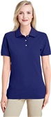 Jerzees Ladies Ringspun Cotton Piqué Polo 443WR J NAVY Pocket