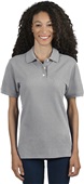 Jerzees Ladies Ringspun Cotton Piqué Polo 443WR ATHLETIC HEATHER Pocket