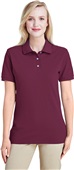 Jerzees Ladies Ringspun Cotton Piqué Polo 443WR MAROON Pocket