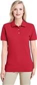 Jerzees Ladies Ringspun Cotton Piqué Polo 443WR TRUE RED Pocket