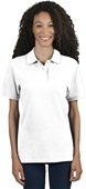 Jerzees Ladies Ringspun Cotton Piqué Polo 443WR WHITE Pocket