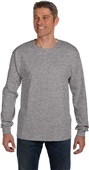 Hanes Mens 6.1 oz. Tagless Long-Sleeve Pocket Tee LIGHT STEEL Pocket