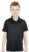UltraClub Youth Cool & Dry Mesh Piqué Polo BLACK Pocket