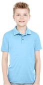 UltraClub Youth Cool & Dry Mesh Piqué Polo COLUMBIA BLUE Pocket