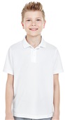 UltraClub Youth Cool & Dry Mesh Piqué Polo WHITE Pocket