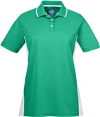 UltraClub Ladies' Cool & Dry Sport Two-Tone Polo KELLY/ WHITE Pocket
