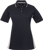 UltraClub Ladies' Cool & Dry Sport Two-Tone Polo BLACK/ STONE Pocket