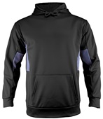 Adult & Youth Color-Block Kangaroo-Pocket Hoodie Sweatshirt (Order 1-size larger) BLACK/CHARCOAL Front