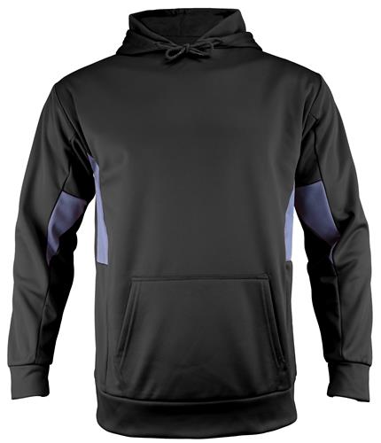 Adult & Youth Color-Block Kangaroo-Pocket Hoodie Sweatshirt (Order 1-size larger) BLACK/CHARCOAL 