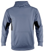 Adult & Youth Color-Block Kangaroo-Pocket Hoodie Sweatshirt (Order 1-size larger) CHARCOAL/BLACK Front