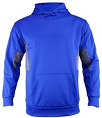 Adult & Youth Color-Block Kangaroo-Pocket Hoodie Sweatshirt (Order 1-size larger) ROYAL/CHARCOAL Front