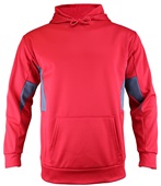 Adult & Youth Color-Block Kangaroo-Pocket Hoodie Sweatshirt (Order 1-size larger) SCARLET/CHARCOAL Front