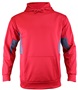 Adult & Youth Color-Block Kangaroo-Pocket Hoodie Sweatshirt (Order 1-size larger) SCARLET/CHARCOAL Front