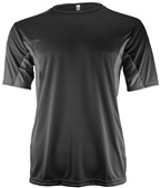Epic Adult & Youth Color Block Performance Crew T-Shirt BLACK/CHARCOAL Front