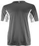 Epic Adult & Youth Color Block Performance Crew T-Shirt CHARCOAL/WHITE Front