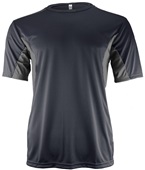 Epic Adult & Youth Color Block Performance Crew T-Shirt NAVY/CHARCOAL Front