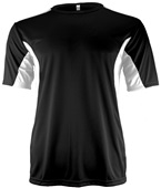 Epic Adult & Youth Color Block Performance Crew T-Shirt BLACK/WHITE Front
