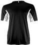 Epic Adult & Youth Color Block Performance Crew T-Shirt BLACK/WHITE Front