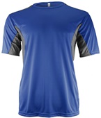 Epic Adult & Youth Color Block Performance Crew T-Shirt ROYAL/CHARCOAL Front