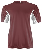 Epic Adult & Youth Color Block Performance Crew T-Shirt MAROON/WHITE Front