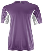 Epic Adult & Youth Color Block Performance Crew T-Shirt PURPLE/WHITE Front