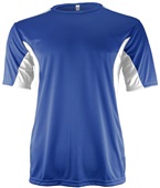 Epic Adult & Youth Color Block Performance Crew T-Shirt ROYAL/WHITE Front