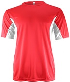 Epic Adult & Youth Color Block Performance Crew T-Shirt SCARLET/WHITE Front
