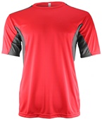 Epic Adult & Youth Color Block Performance Crew T-Shirt SCARLET/CHARCOAL Front