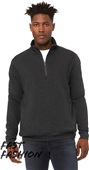 Forward Fashion Unisex Quarter Zip Fleece Pullover DARK GREY HEATHER Pocket