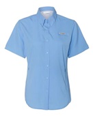 Columbia Ladies' Tamiami II Short-Sleeve Shirt 7277 WHITECAP BLUE Pocket