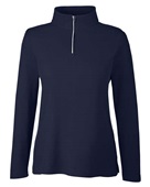 Core 365 Ladies' Fusion ChromaSoft Pique Quarter-Zip CE405W CLASSIC NAVY Pocket