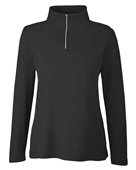 Core 365 Ladies' Fusion ChromaSoft Pique Quarter-Zip CE405W BLACK Pocket