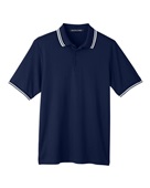 Devon & Jones Men's CrownLux Performance Plaited Tipped Polo DG20C NAVY/ WHITE Pocket