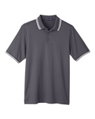 Devon & Jones Men's CrownLux Performance Plaited Tipped Polo DG20C GRAPHITE/ WHITE Pocket
