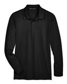 Devon & Jones CrownLux Performance Men's Plaited Long Sleeve Polo DG20L BLACK Pocket