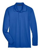 Devon & Jones CrownLux Performance Men's Plaited Long Sleeve Polo DG20L TRUE ROYAL Pocket