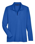 Devon & Jones CrownLux Performance Ladies' Plaited Long Sleeve Polo DG20LW TRUE ROYAL Pocket