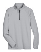 Devon & Jones CrownLux Performance Men's Clubhouse Micro-Stripe Quarter-Zip DG480 BLACK Pocket