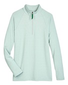 Devon & Jones CrownLux Performance Ladies' Clubhouse Micro-Stripe Quarter-Zip DG480W KELLY GREEN Pocket