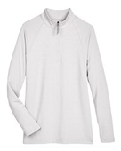 Devon & Jones CrownLux Performance Ladies' Clubhouse Micro-Stripe Quarter-Zip DG480W SILVER Pocket