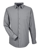 Devon & Jones CrownLux Performance Men's Tonal Mini Check Shirt DG535 GRAPHITE Pocket