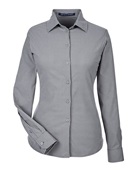 Devon & Jones CrownLux Performance Ladies' Tonal Mini Check Shirt DG535W GRAPHITE Pocket