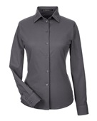 Devon & Jones CrownLux Performance Ladies' Tonal Mini Check Shirt DG535W CARBON Pocket