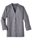 Devon & Jones Ladies' Crown Collection Stretch Pinpoint Chambray 3/4 Sleeve Blouse DG562W GRAPHITE Pocket