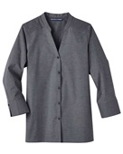 Devon & Jones Ladies' Crown Collection Stretch Pinpoint Chambray 3/4 Sleeve Blouse DG562W BLACK Pocket